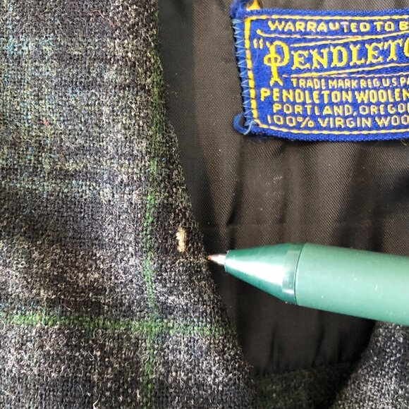 Vtg Pendleton Mens Plaid Wool Fireside Shirt Size M L Overshirt Long Sleeve 60s - Picture 10 of 10